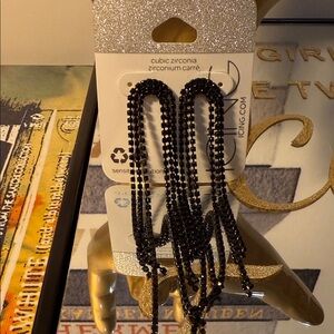 Icing Black Cubic Zirconia Earrings